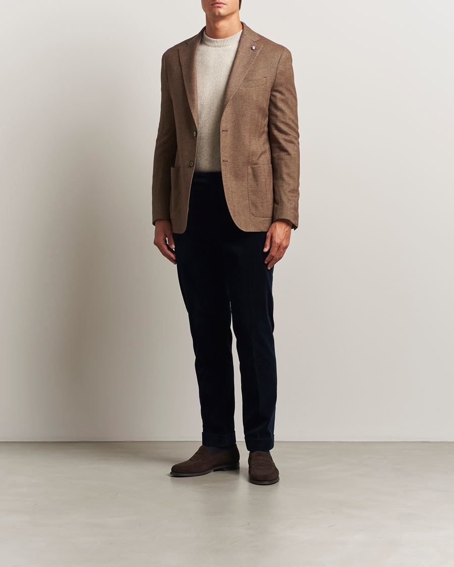 Heren | Blazers | L.B.M. 1911 | Jack Herringbone Cotton Blazer Brown