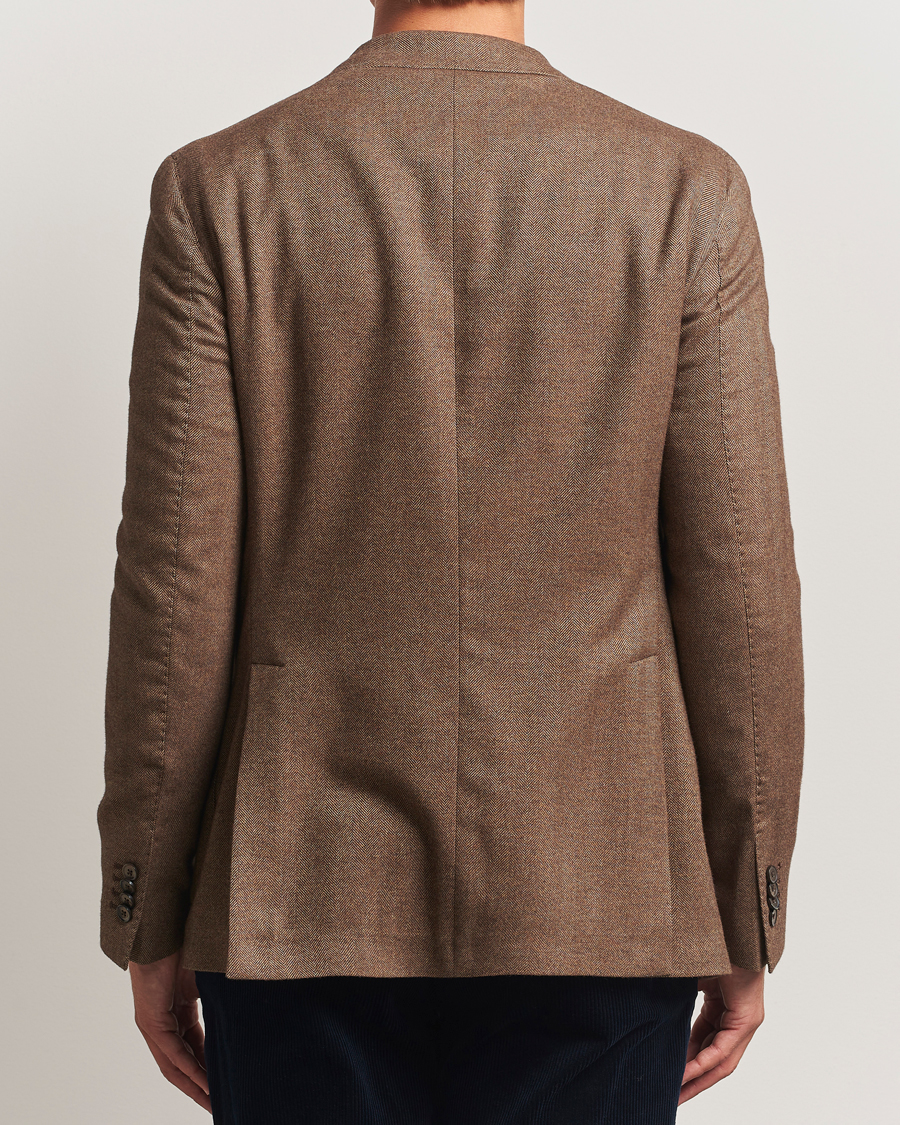 Heren | Blazers | L.B.M. 1911 | Jack Herringbone Cotton Blazer Brown