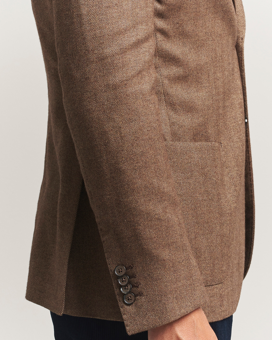 Heren | Blazers | L.B.M. 1911 | Jack Herringbone Cotton Blazer Brown