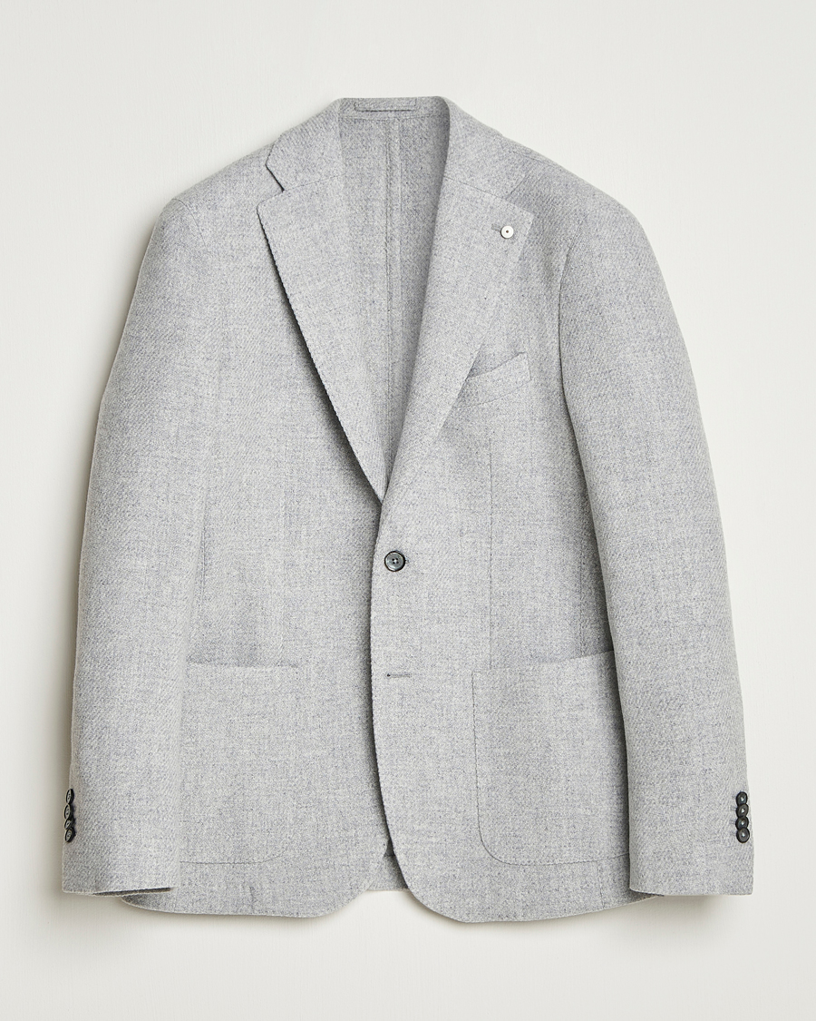 Heren | Blazers | L.B.M. 1911 | Jack Fly Knitted Wool Blazer Light Grey