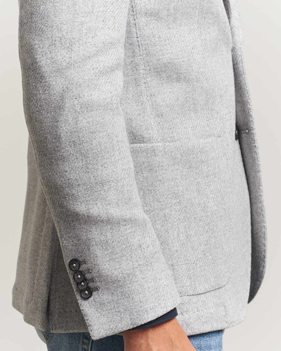 Heren | Blazers | L.B.M. 1911 | Jack Fly Knitted Wool Blazer Light Grey