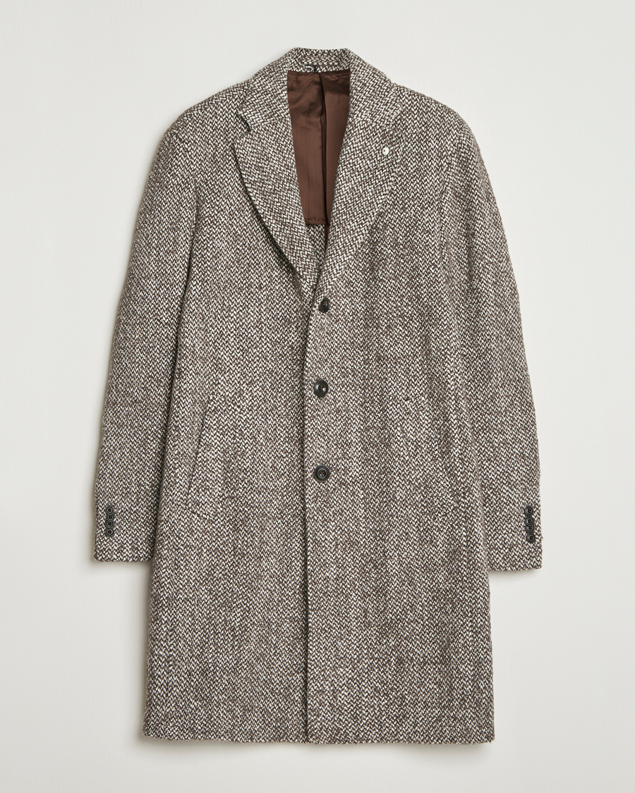 Heren | Jassen | L.B.M. 1911 | Structure Wool Coat Brown
