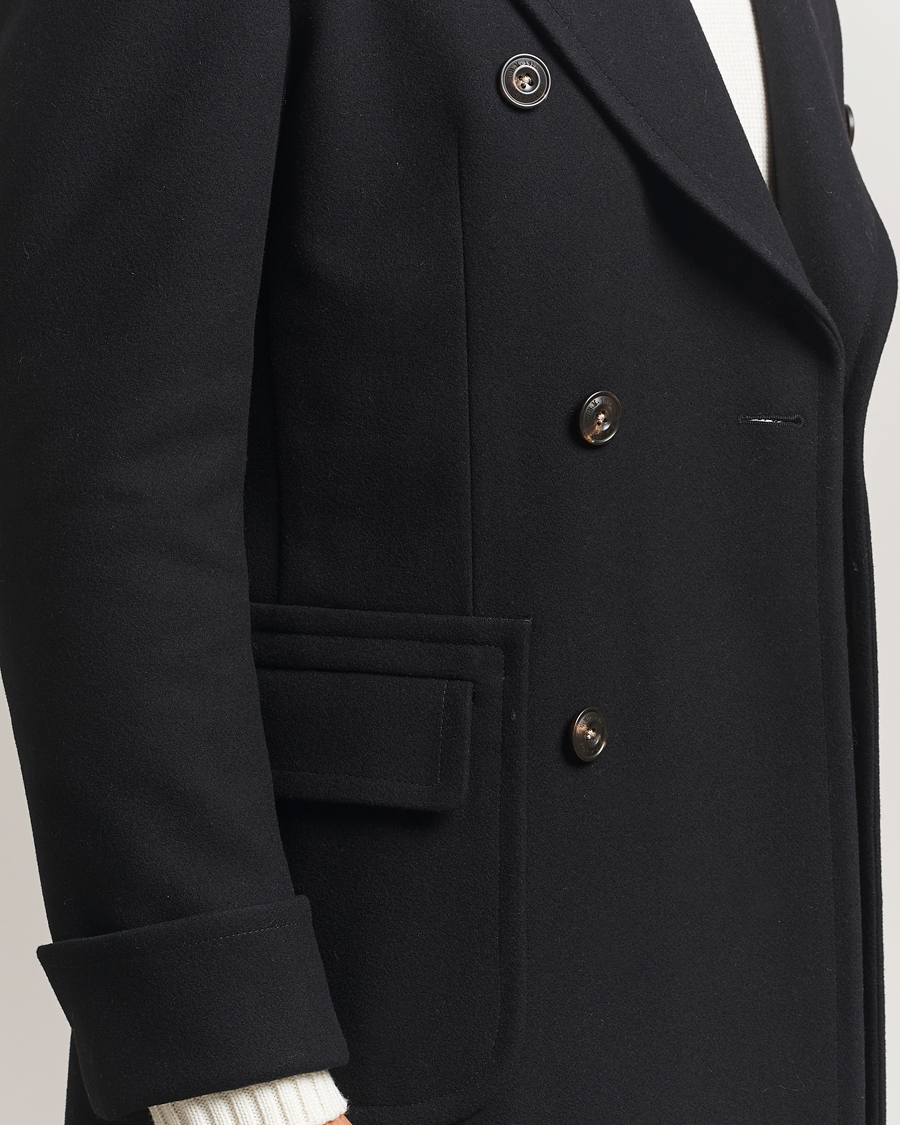 Heren | Jassen | L.B.M. 1911 | Double Breasted Wool/Cashmere Coat Black