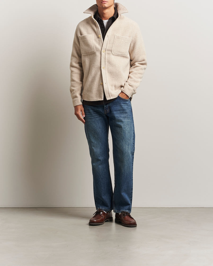 Heren | Overhemden | LES DEUX | Lennon Bouclé Overshirt Ivory