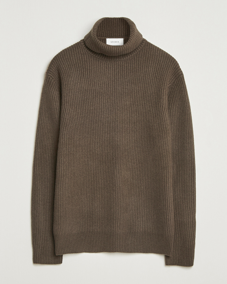 Heren | Truien | LES DEUX | Eddie Wool Rib Rollneck Teak