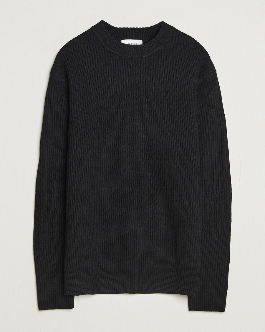 Heren | Truien | LES DEUX | Eddie Wool Rib Crewneck Black