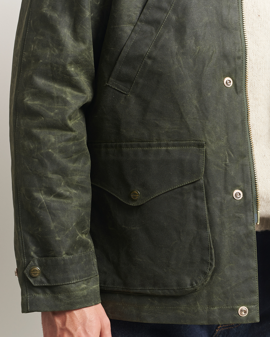 Heren | Jassen | Manifattura Ceccarelli | Rain Caban Wax Cloth Dark Green