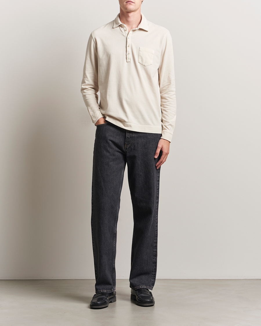 Heren | Polo's | Massimo Alba | Ischia Cotton/Cashmere Long Sleeve Polo Off White