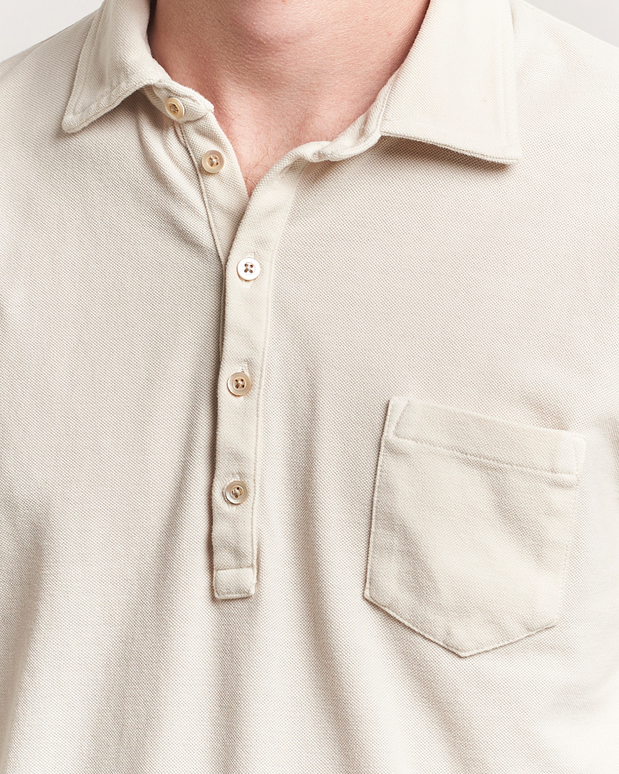 Heren | Polo's | Massimo Alba | Ischia Cotton/Cashmere Long Sleeve Polo Off White