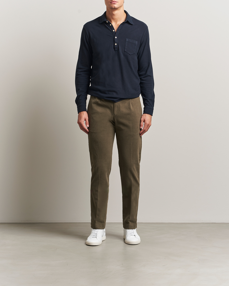 Heren | Broeken | Massimo Alba | Ionio Pleated Moleskine Trousers Military