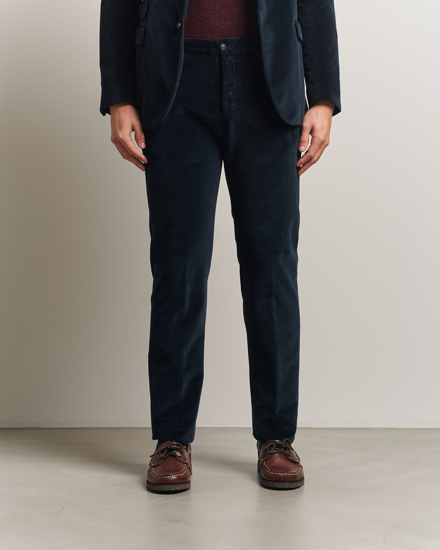 Heren | Broeken | Massimo Alba | Mauko Velvet Trousers Navy