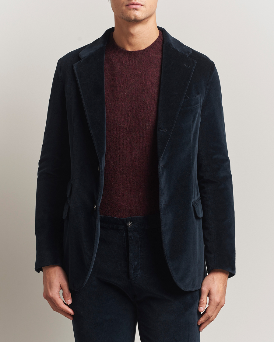 Heren | Blazers | Massimo Alba | Catch Velvet Blazer Navy