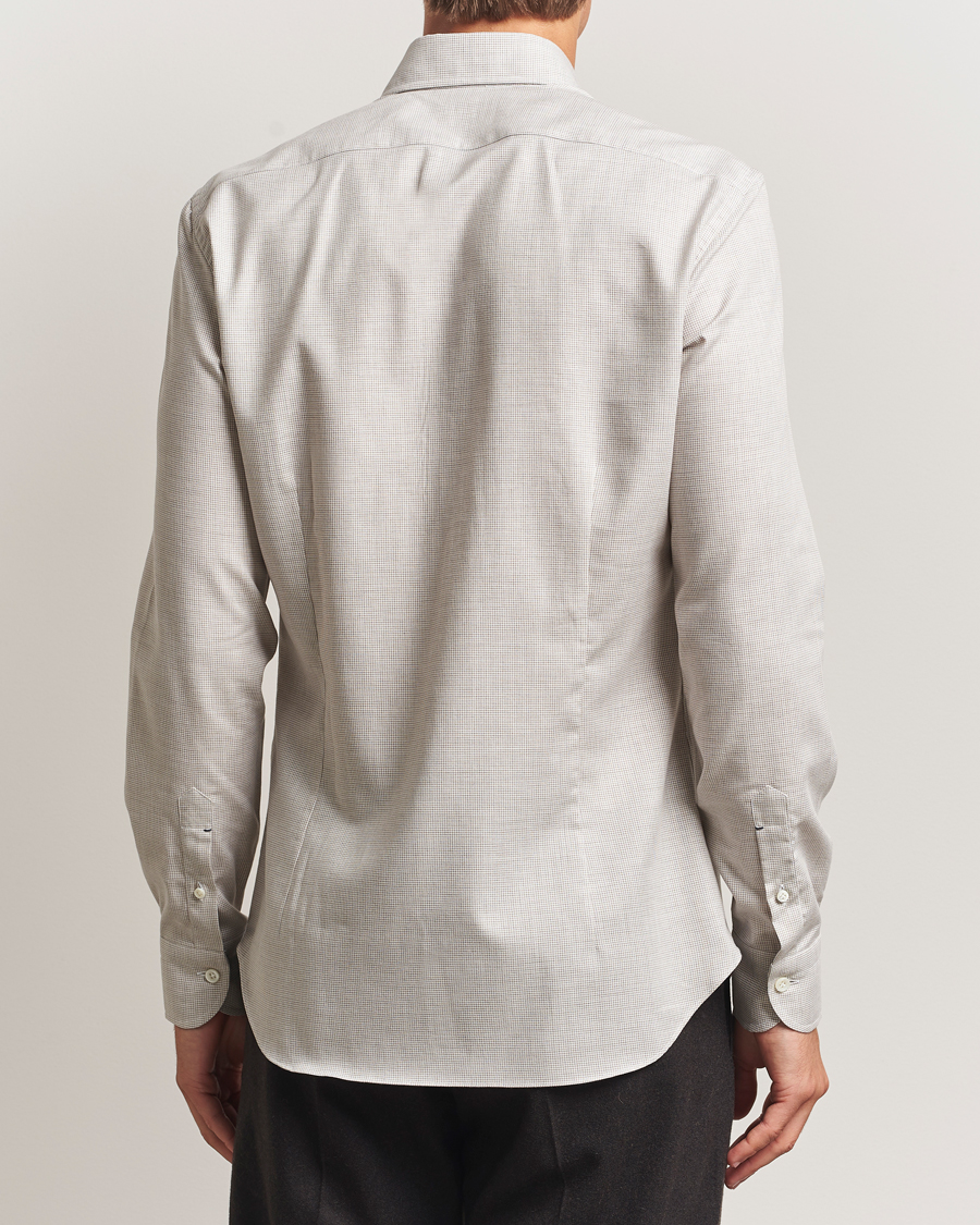 Heren | Overhemden | Mazzarelli | Soft Flannel Button Down Shirt Beige