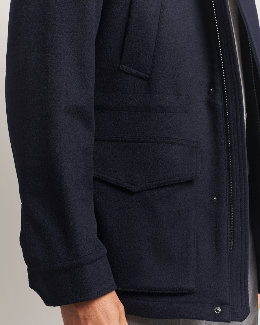 Heren | Jassen | Oscar Jacobson | Traveler Wool Jacket Navy