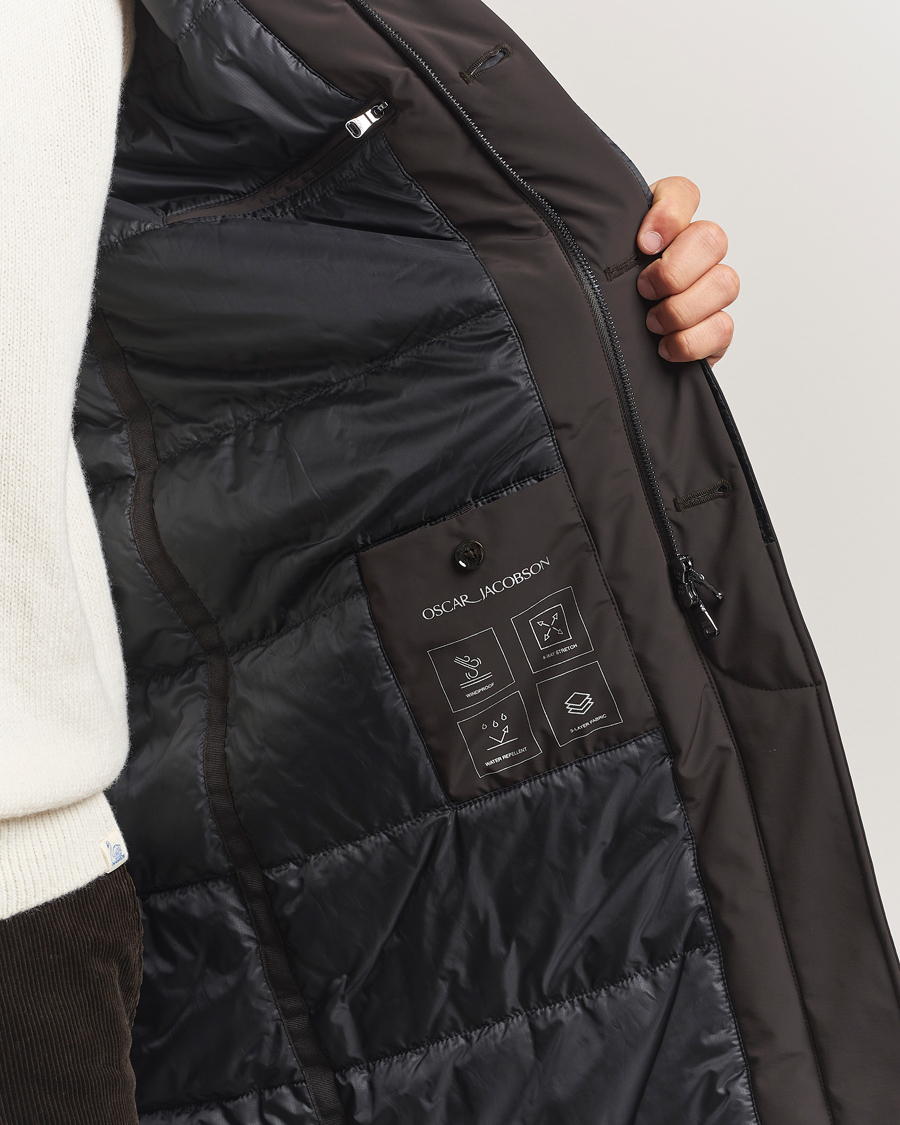 Heren | Jassen | Oscar Jacobson | Padded Raglan Nylon Coat Brown
