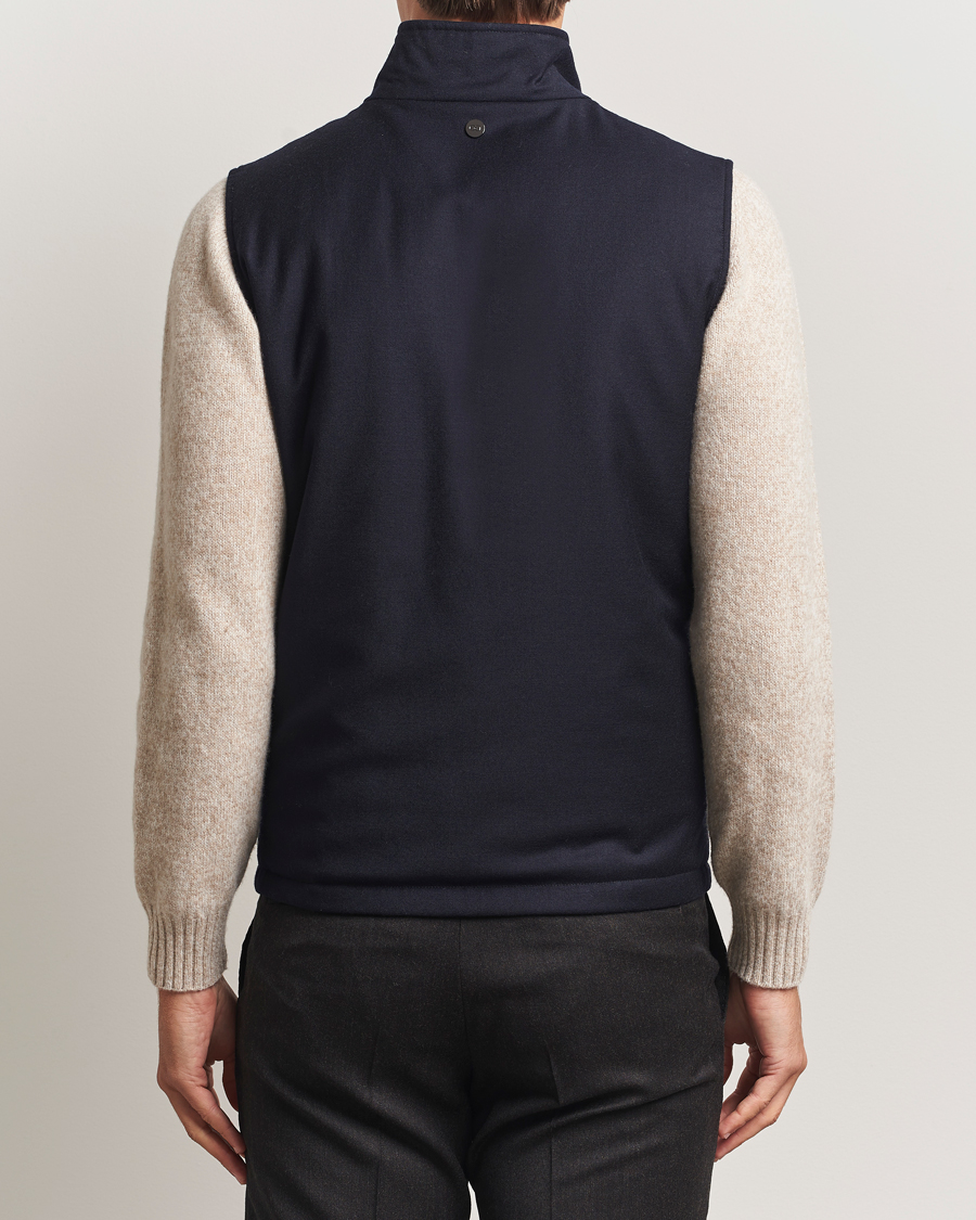 Heren | Jassen | Oscar Jacobson | Nylon/Wool Reversible Vest Navy