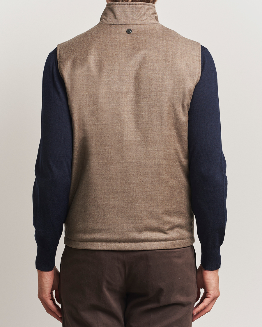Heren | Gilets | Oscar Jacobson | Nylon/Wool Reversible Vest Brown