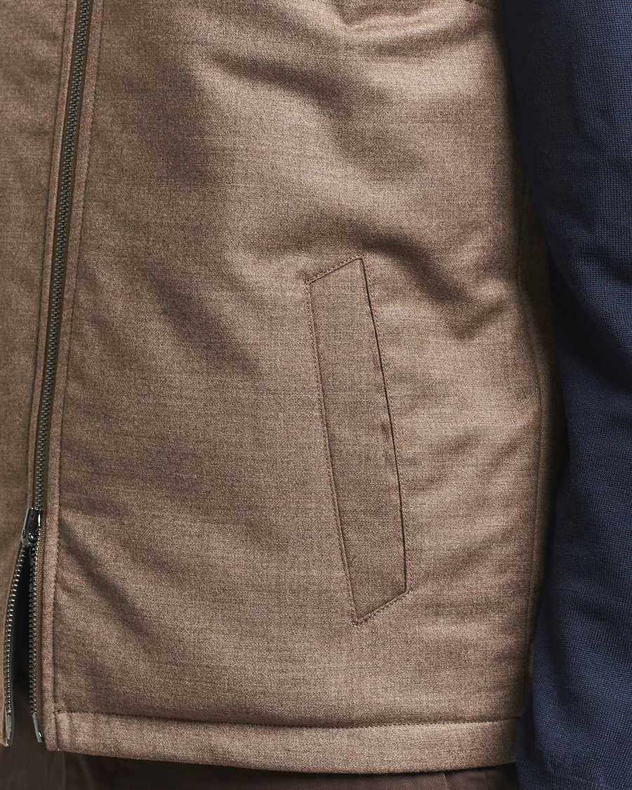 Heren | Gilets | Oscar Jacobson | Nylon/Wool Reversible Vest Brown