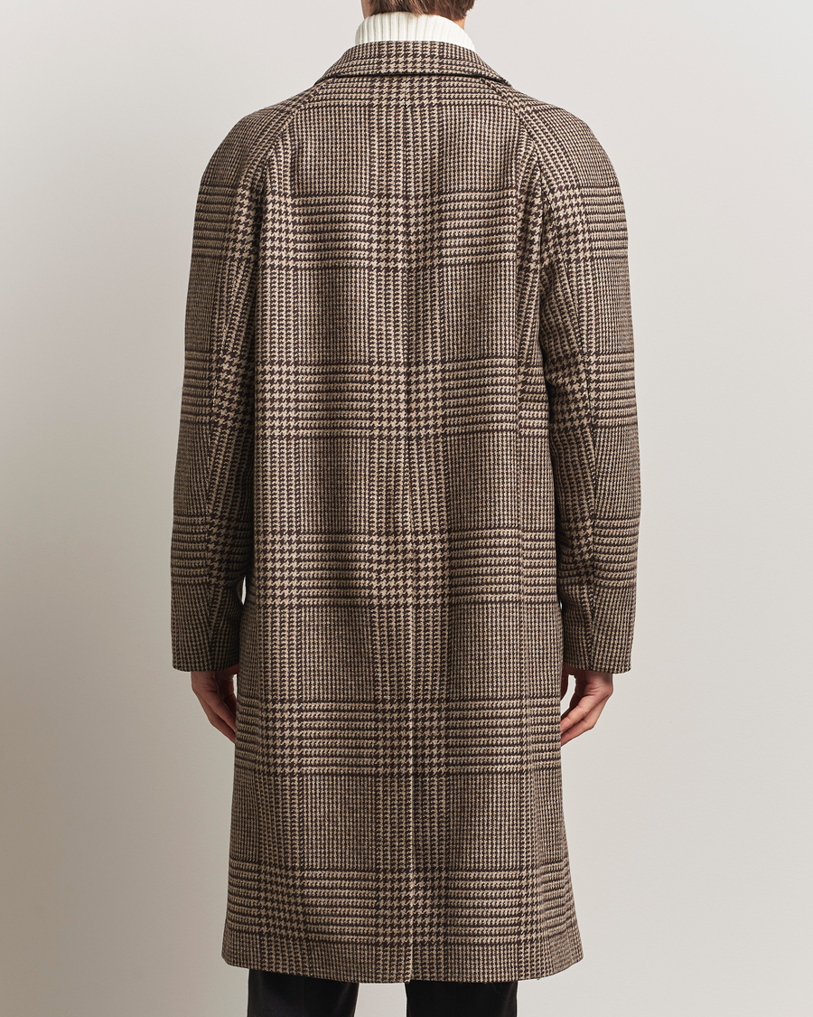 Heren | Jassen | Oscar Jacobson | Raglan Check Wool Coat Brown