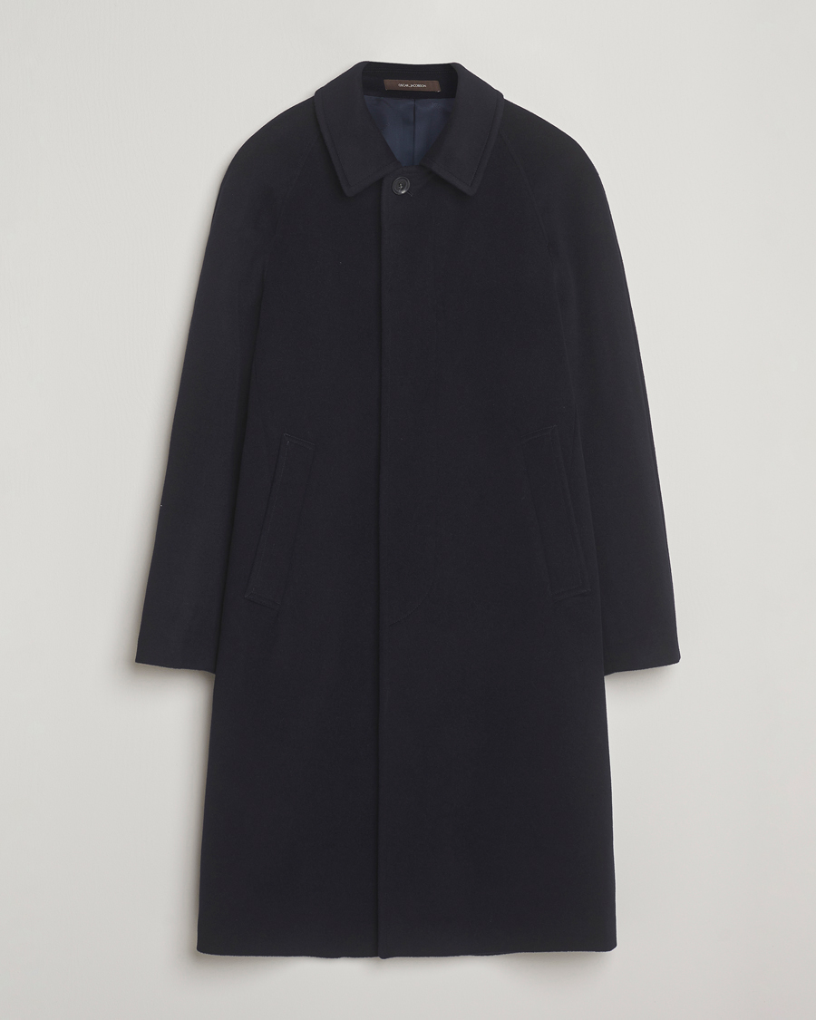 Heren | Jassen | Oscar Jacobson | Raglan Wool Coat Navy