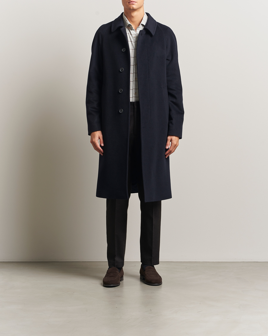 Heren | Jassen | Oscar Jacobson | Raglan Wool Coat Navy