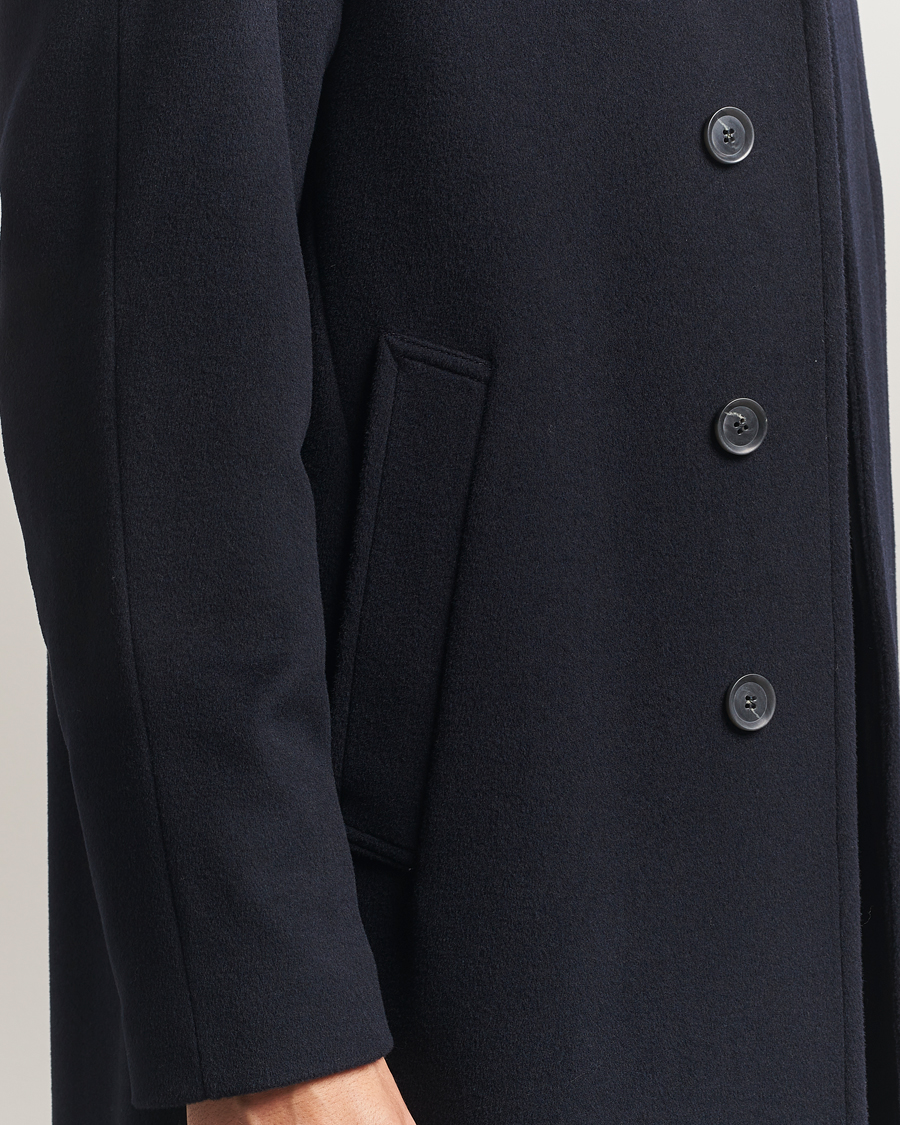 Heren | Jassen | Oscar Jacobson | Raglan Wool Coat Navy