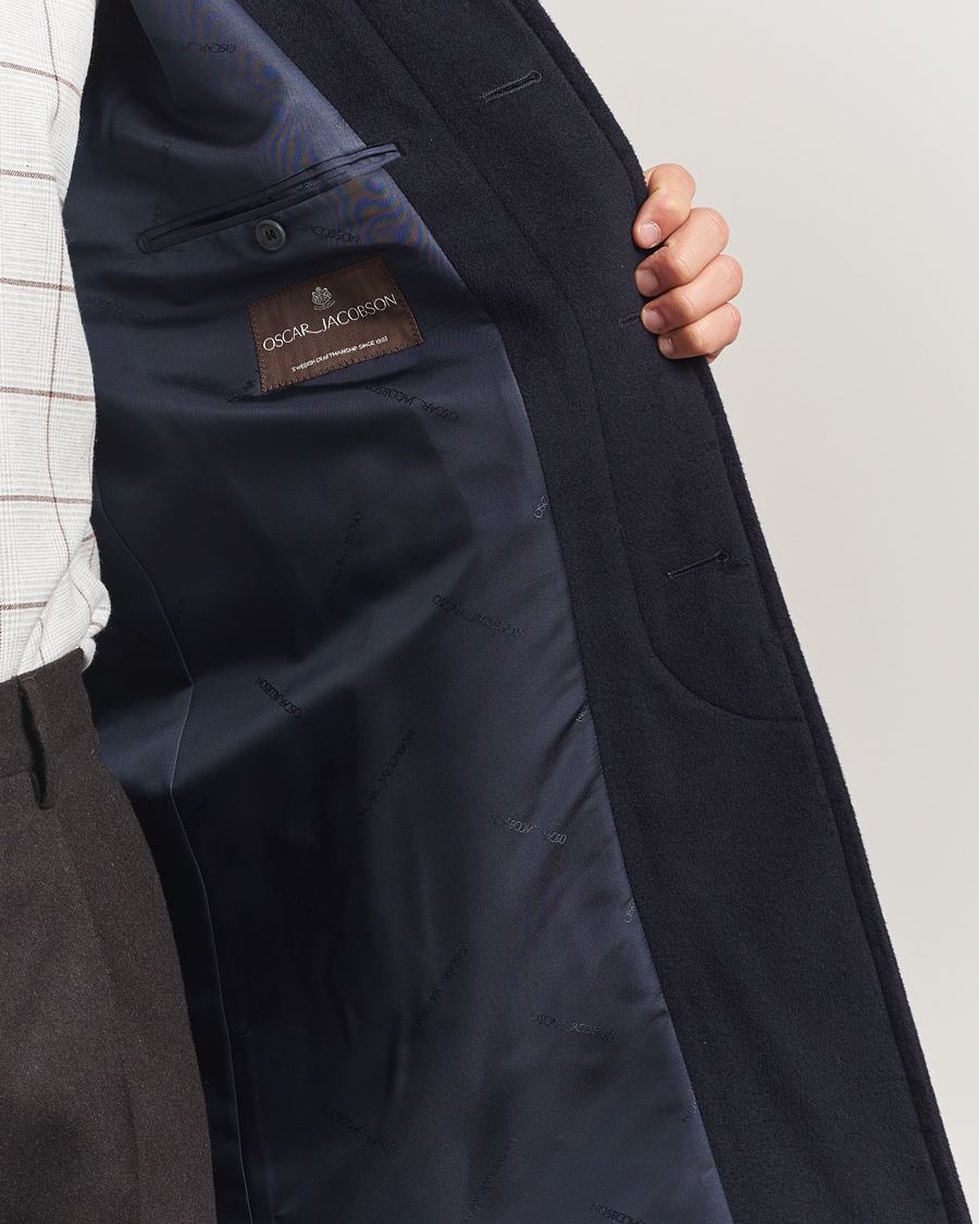 Heren | Jassen | Oscar Jacobson | Raglan Wool Coat Navy