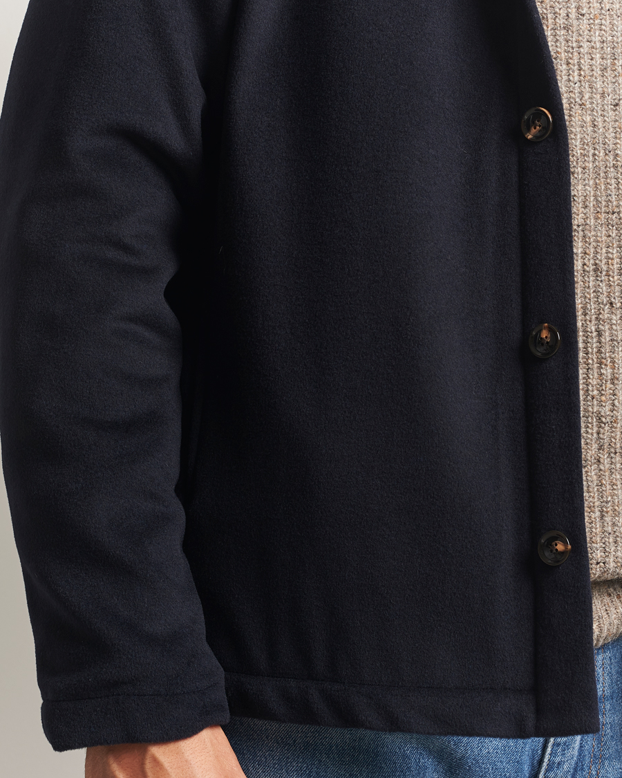 Heren | Jassen | Oscar Jacobson | Maddan Wool/Cashmere Shirt Jacket Navy