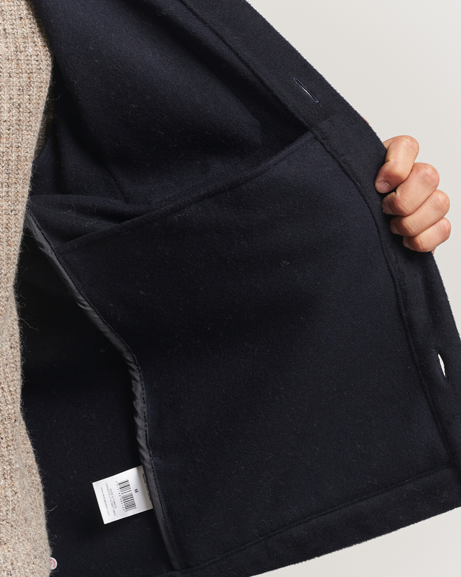 Heren | Jassen | Oscar Jacobson | Maddan Wool/Cashmere Shirt Jacket Navy