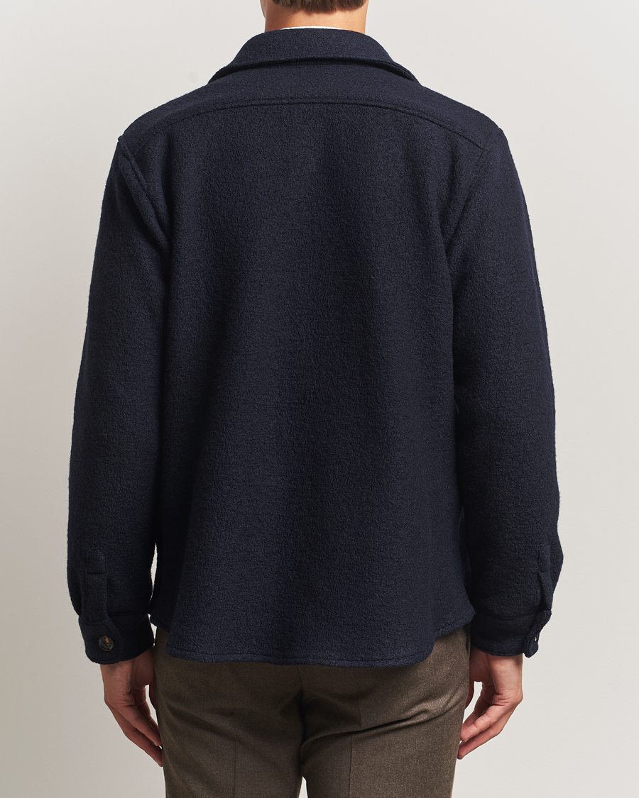 Heren | Jassen | Oscar Jacobson | Maverick Boiled Wool Shirt Jacket Navy