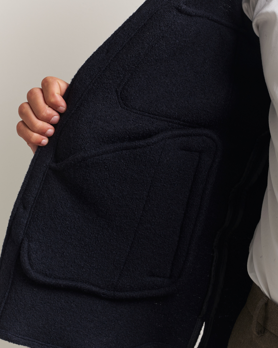 Heren | Jassen | Oscar Jacobson | Maverick Boiled Wool Shirt Jacket Navy