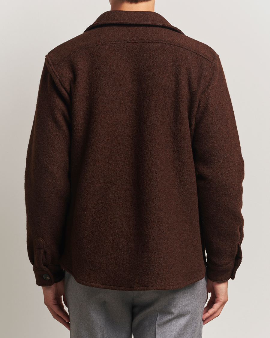 Heren | Jassen | Oscar Jacobson | Maverick Boiled Wool Shirt Jacket Brown