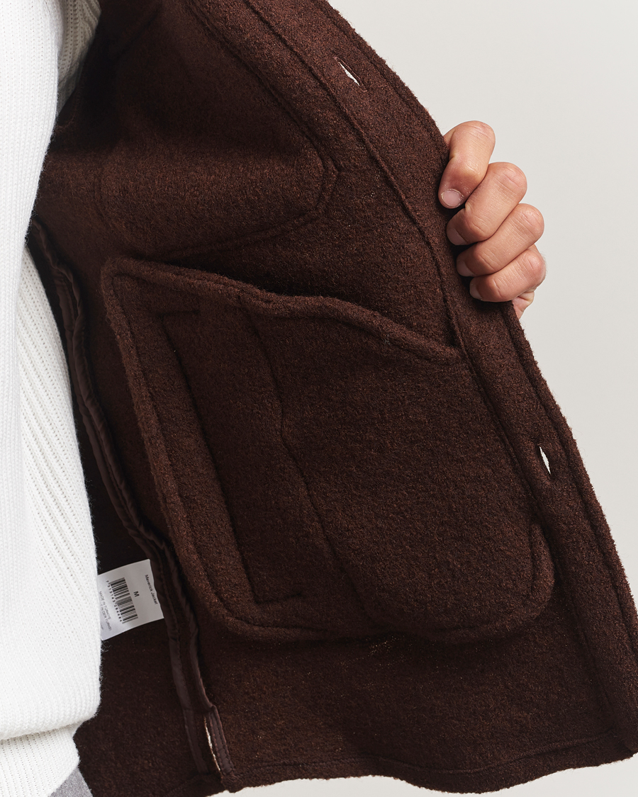 Heren | Jassen | Oscar Jacobson | Maverick Boiled Wool Shirt Jacket Brown
