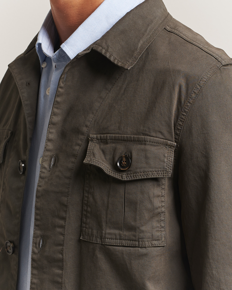 Heren | Overhemden | Oscar Jacobson | Safari Shirt Jacket Olive