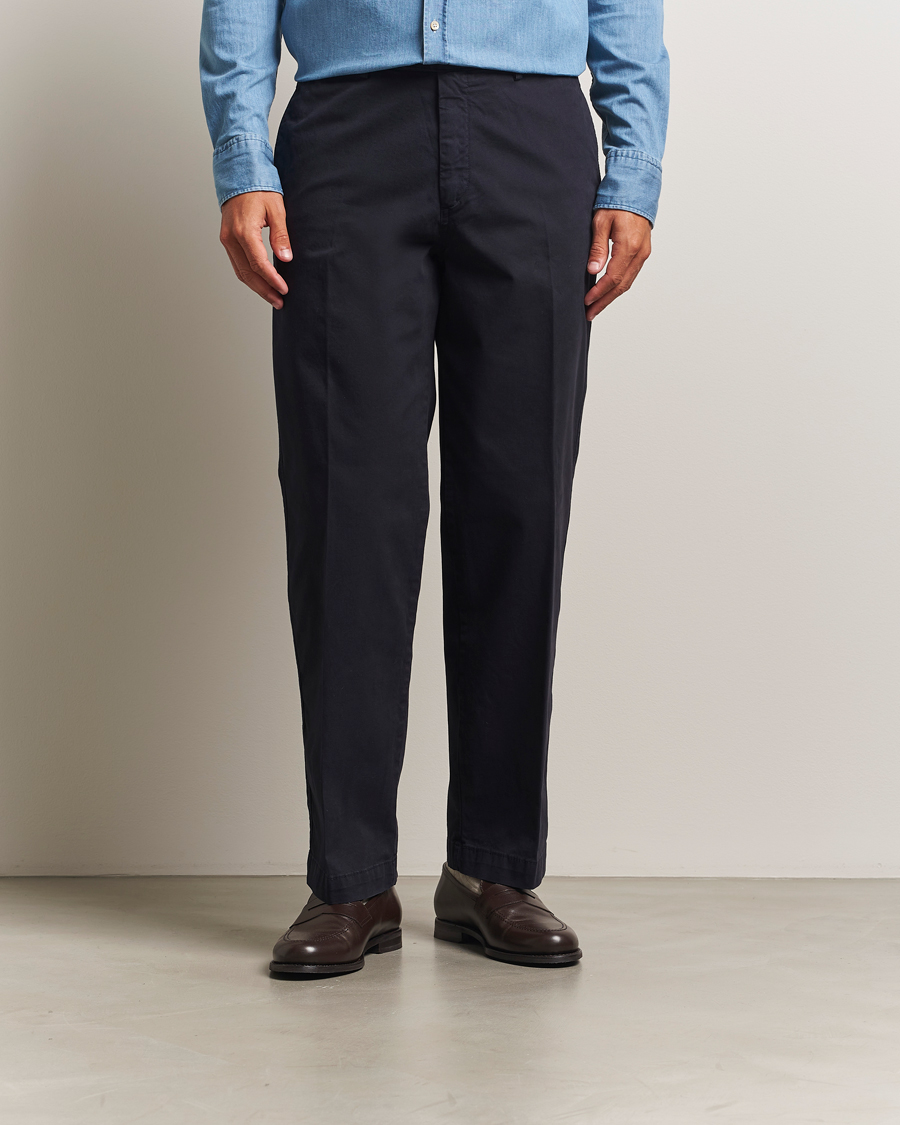 Heren | Broeken | Oscar Jacobson | Tanker Cotton Trousers Navy