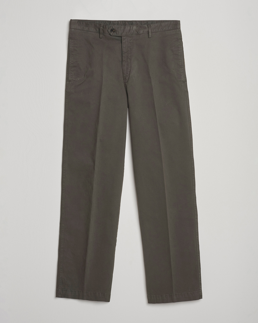Heren | Broeken | Oscar Jacobson | Tanker Cotton Trousers Olive