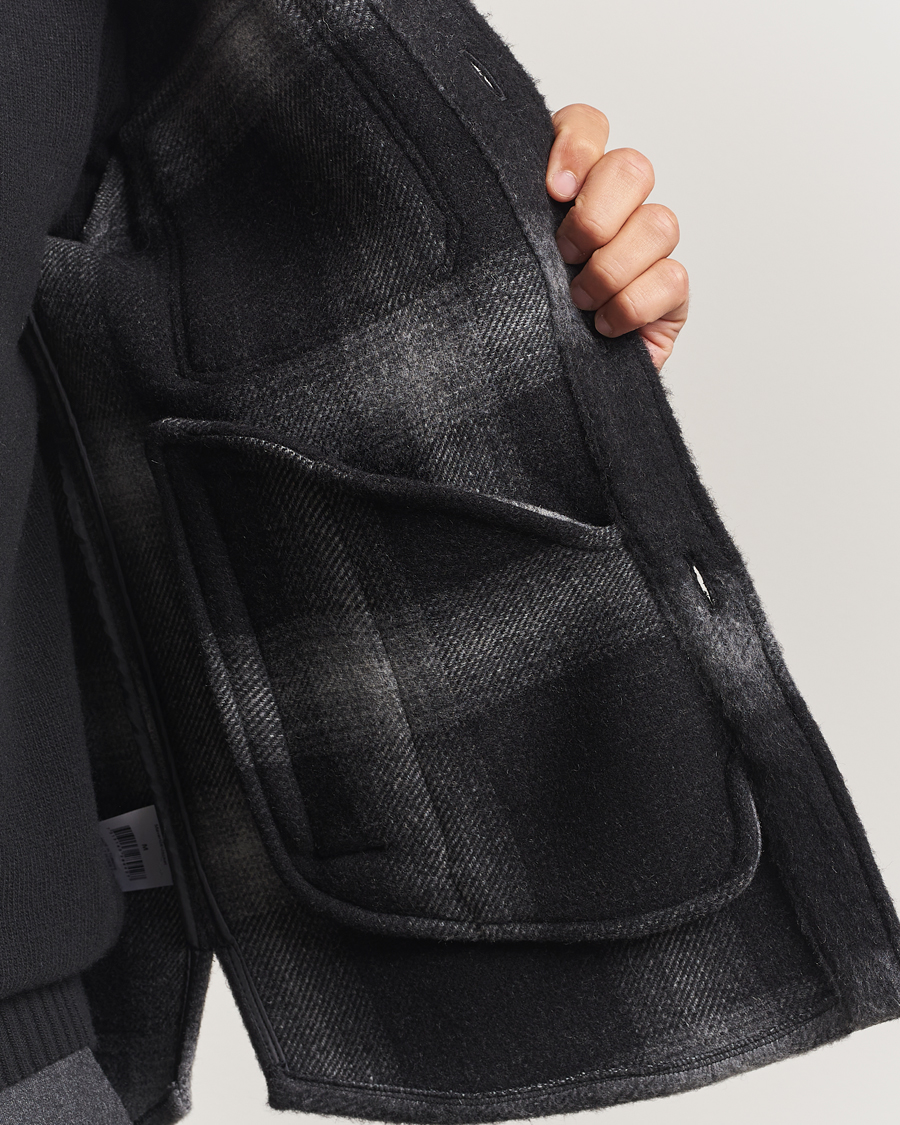 Heren | Jassen | Oscar Jacobson | Maverick Checked Wool Shirt Jacket Grey