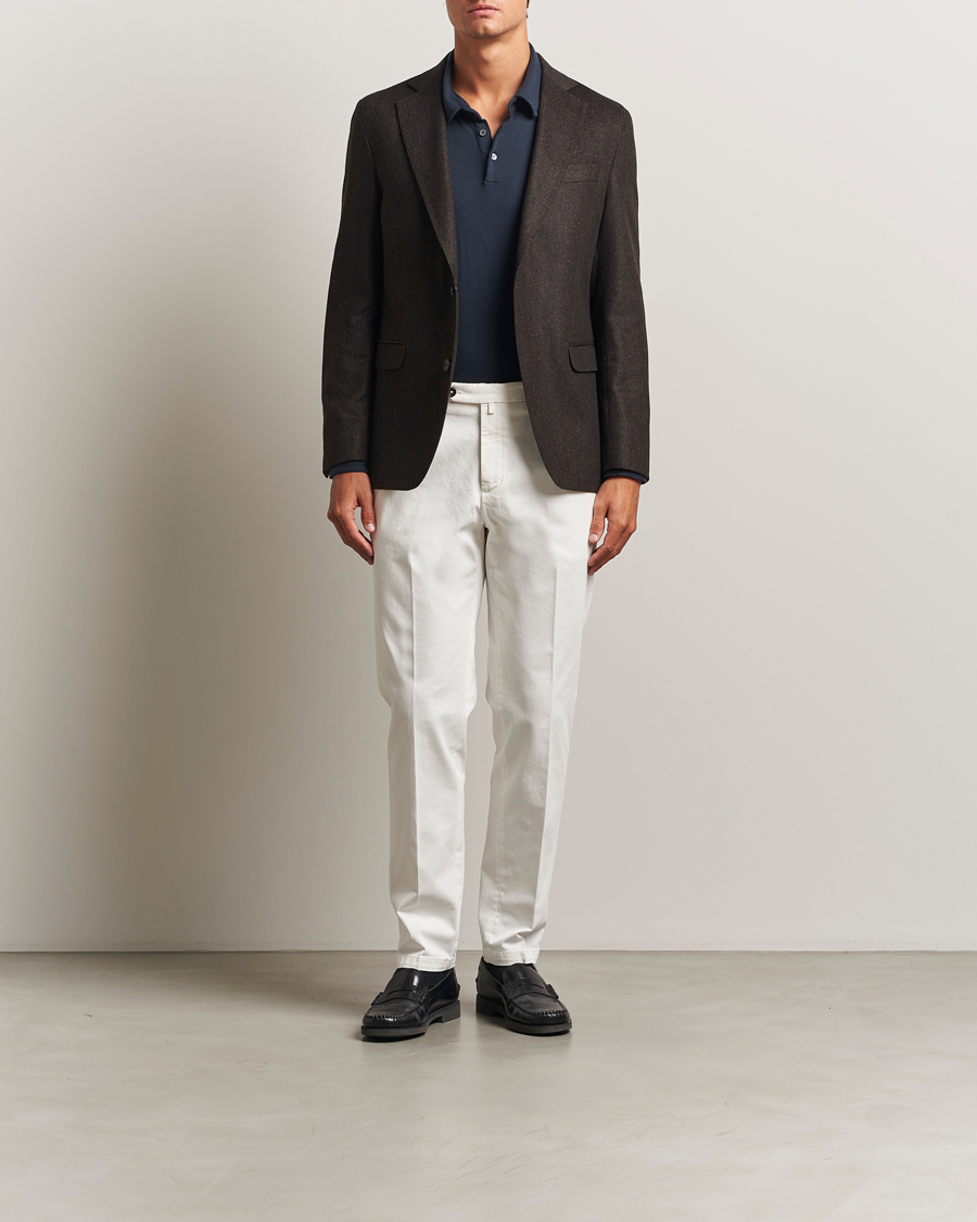 Heren | Blazers | Oscar Jacobson | Fogerty Herringbone Tweed Blazer Brown
