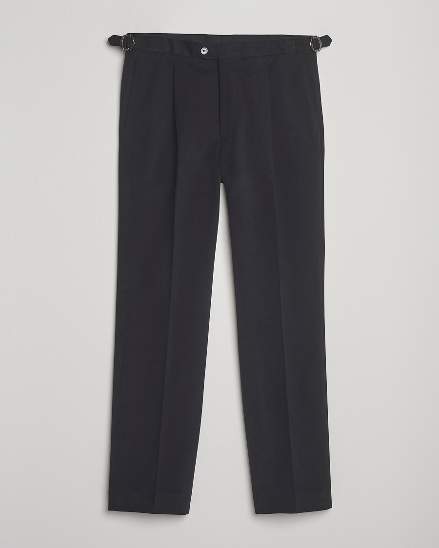 Heren | Broeken | Oscar Jacobson | Delon Brushed Cotton Trousers Black