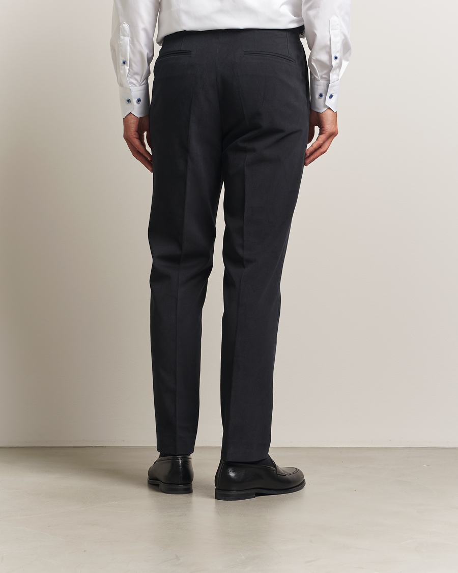 Heren | Broeken | Oscar Jacobson | Delon Brushed Cotton Trousers Black