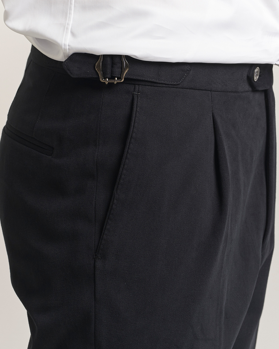 Heren | Broeken | Oscar Jacobson | Delon Brushed Cotton Trousers Black