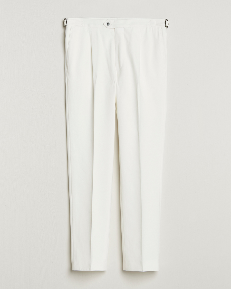 Heren | Broeken | Oscar Jacobson | Delon Brushed Cotton Trousers White