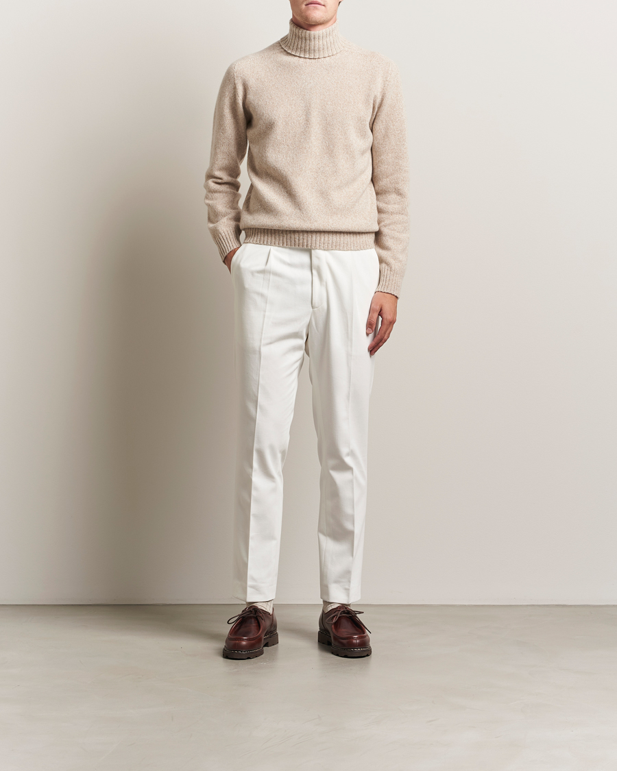 Heren | Broeken | Oscar Jacobson | Delon Brushed Cotton Trousers White