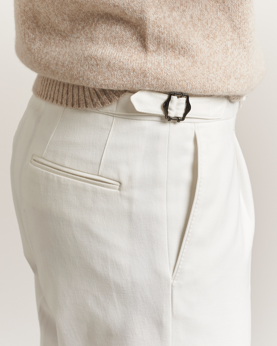 Heren | Broeken | Oscar Jacobson | Delon Brushed Cotton Trousers White