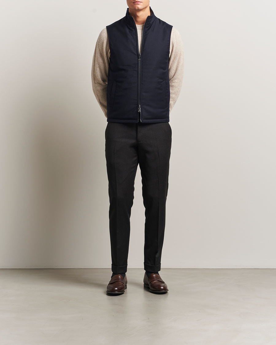 Heren | Broeken | Oscar Jacobson | Dandy Turn Up Flannel Trousers Dark Brown