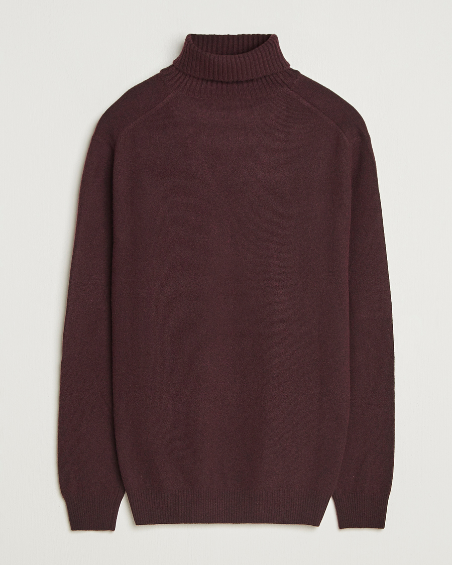 Heren | Truien | Oscar Jacobson | Salim Wool/Cashmere Rollneck Burgundy
