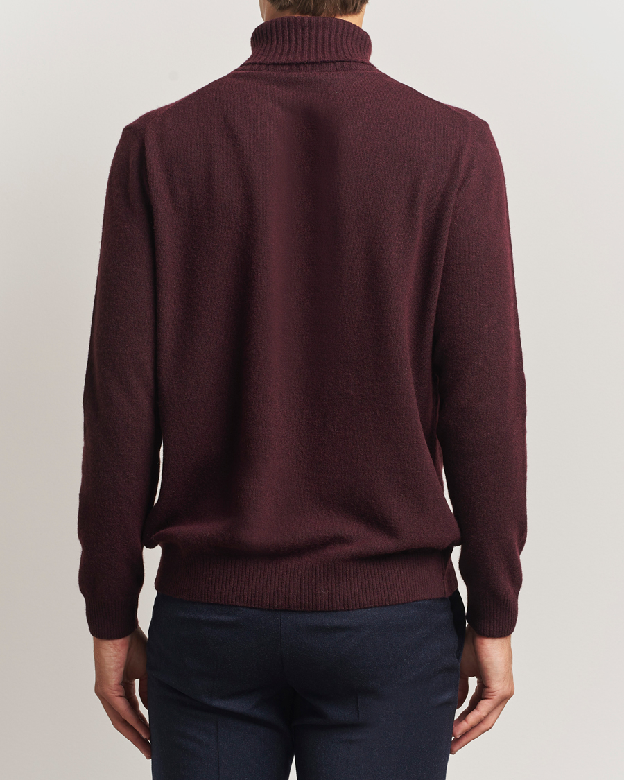 Heren | Truien | Oscar Jacobson | Salim Wool/Cashmere Rollneck Burgundy