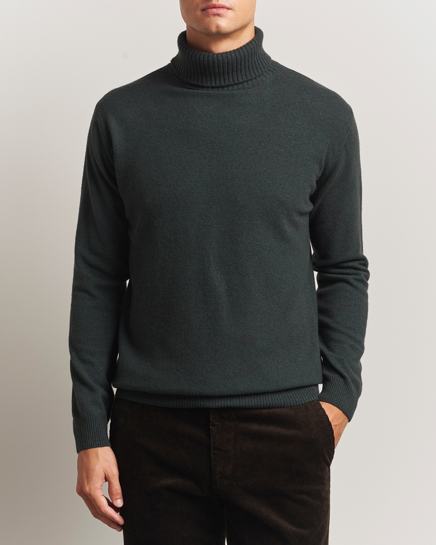 Heren | Truien | Oscar Jacobson | Salim Wool/Cashmere Rollneck Green