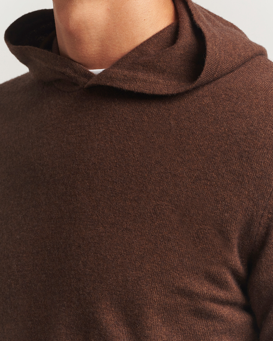 Heren | Truien | Oscar Jacobson | Pascal Wool/Cashmere Hoodie Brown
