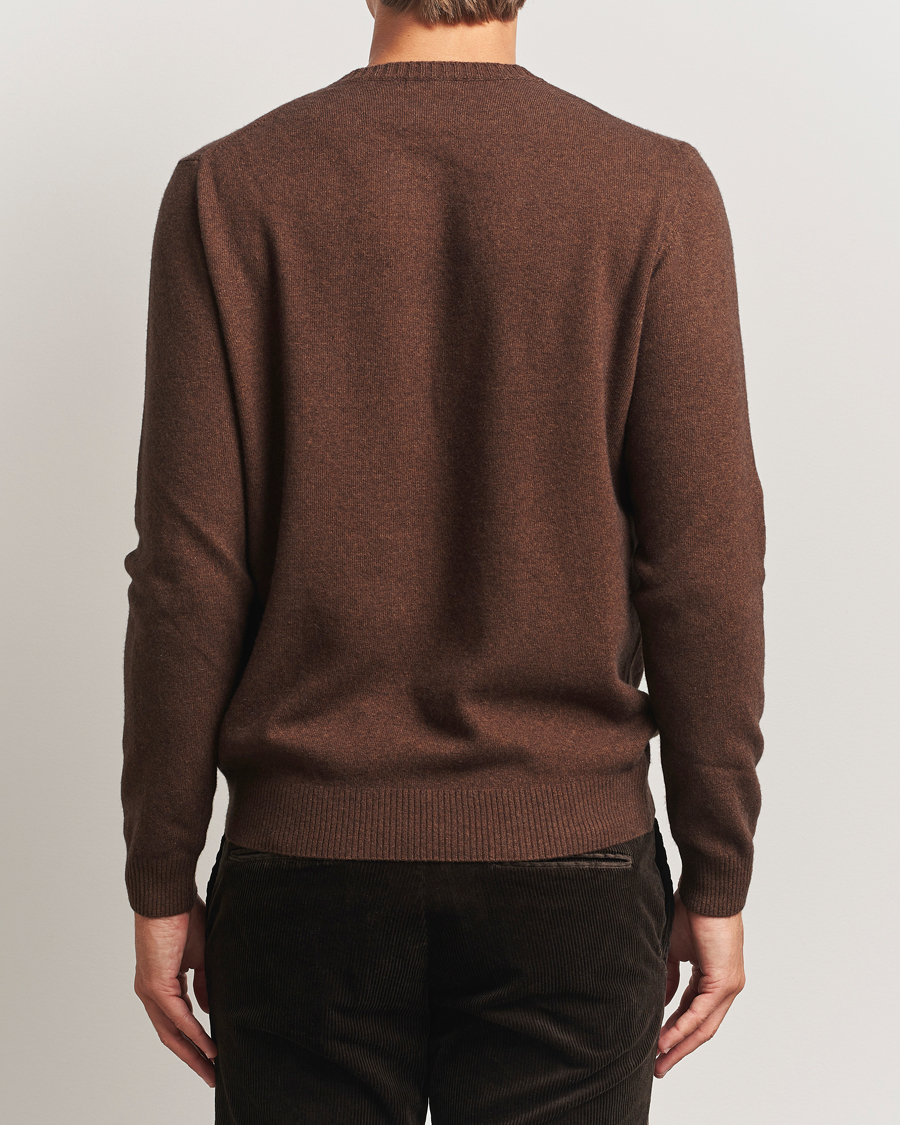 Heren | Truien | Oscar Jacobson | Valter Wool/Cashmere Round Neck Golden Brown